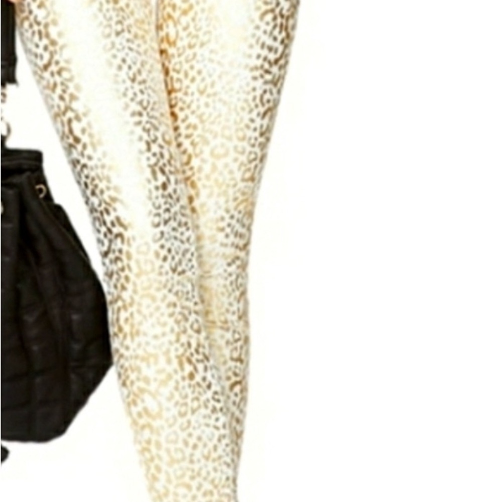 Forever 21 gold leopard print  skinny jeans